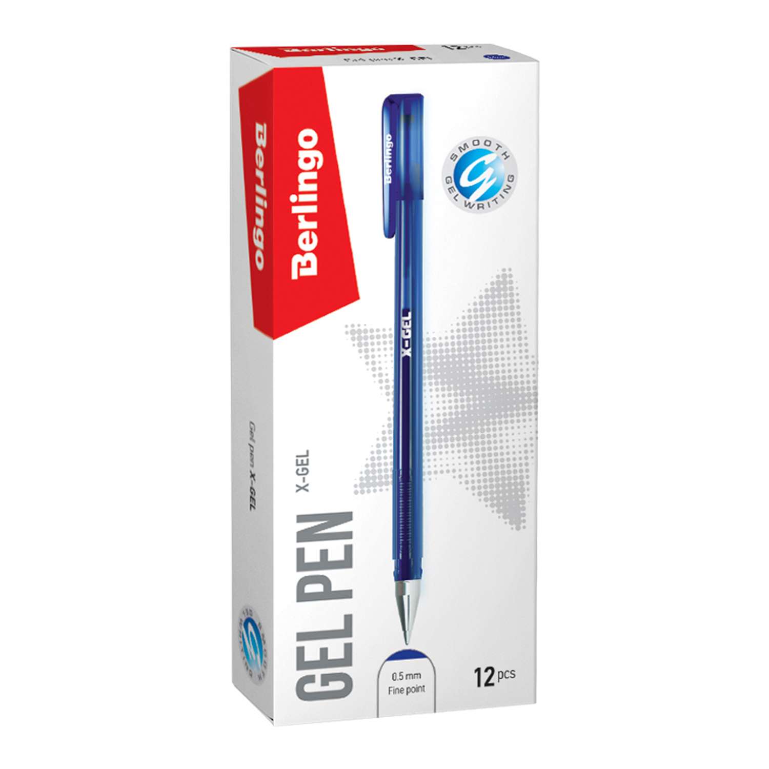 Ручка гелевая BERLINGO X-Gel синяя 05мм набор 12 шт - фото 2