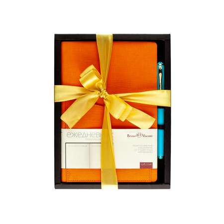 Набор подарочный Bruno Visconti Barcelona оранжевый А5 147х212 мм ежедневник и ручка