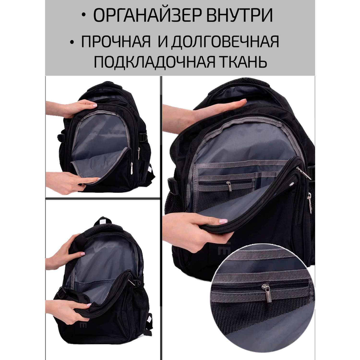 Рюкзак школьный Evoline Черно-синий Size: 30*16*45cm BEVO-327-45 (new) - фото 3