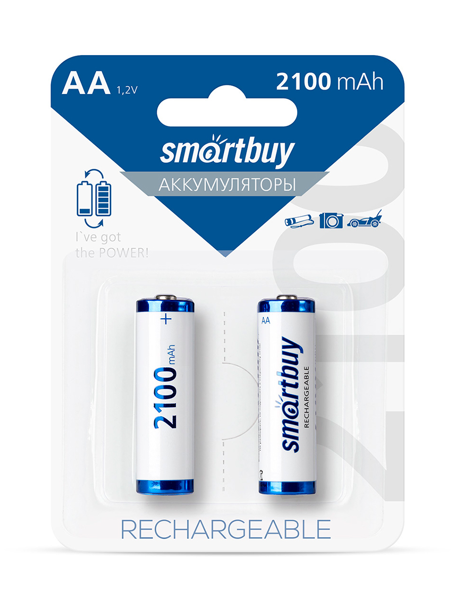 Аккумулятор Smartbuy NiMh 2100 mAh R6 - 2 шт. в упаковке - фото 1