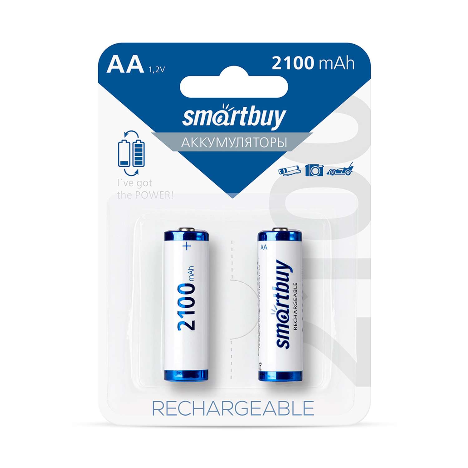 Аккумулятор Smartbuy NiMh 2100 mAh R6 - 2 шт. в упаковке - фото 1