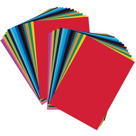 Набор картона и бумаги Brauberg А4 цветной мелованной 32 листа
