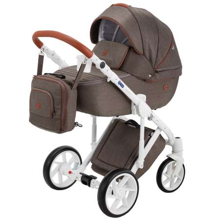 Коляска 2в1 BeBe-mobile Marconi Standart BE35 Шоколадный+Темно-карамельная кожаная отделка