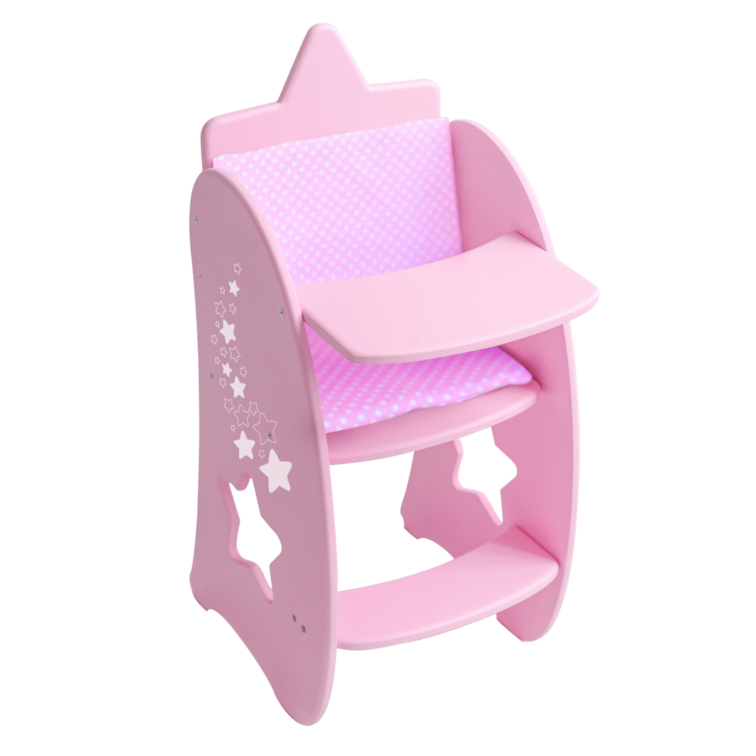 Стульчик для кукол Мега Тойс с мягким сиденьем Diamond Star деревянный 74319 - фото 1
