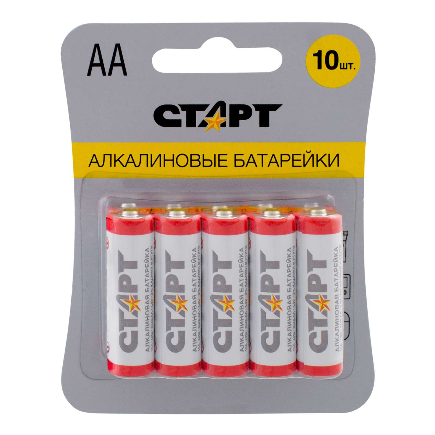 Батарейка СТАРТ алкалиновые (щелочные) тип АА (LR6) 10 шт - фото 1