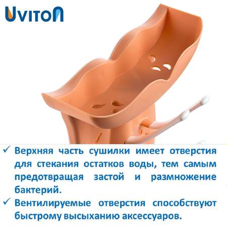Сушилка Uviton для детской посуды и бутылок ар 0421 персик