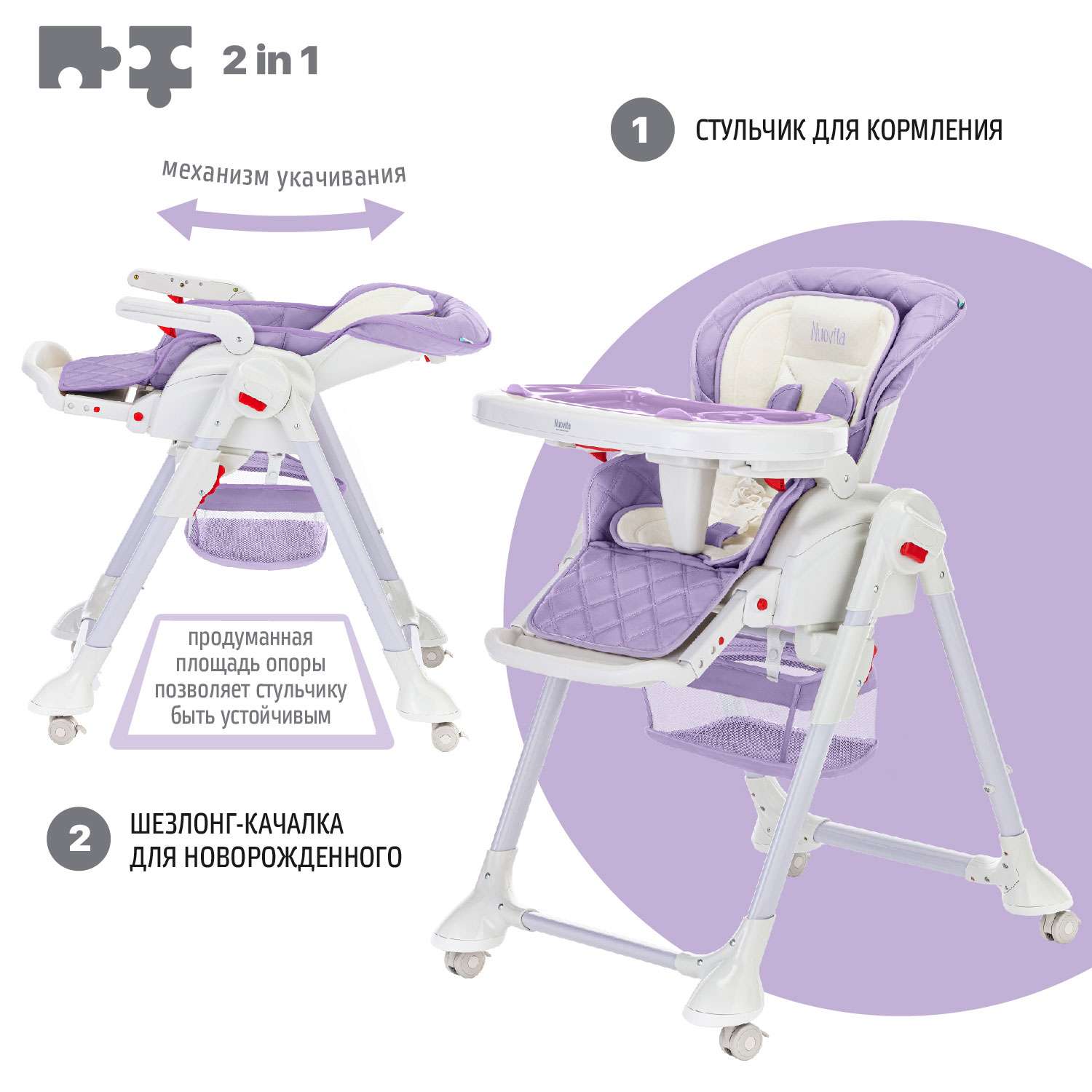 nuovita стульчик для кормления 2 в 1