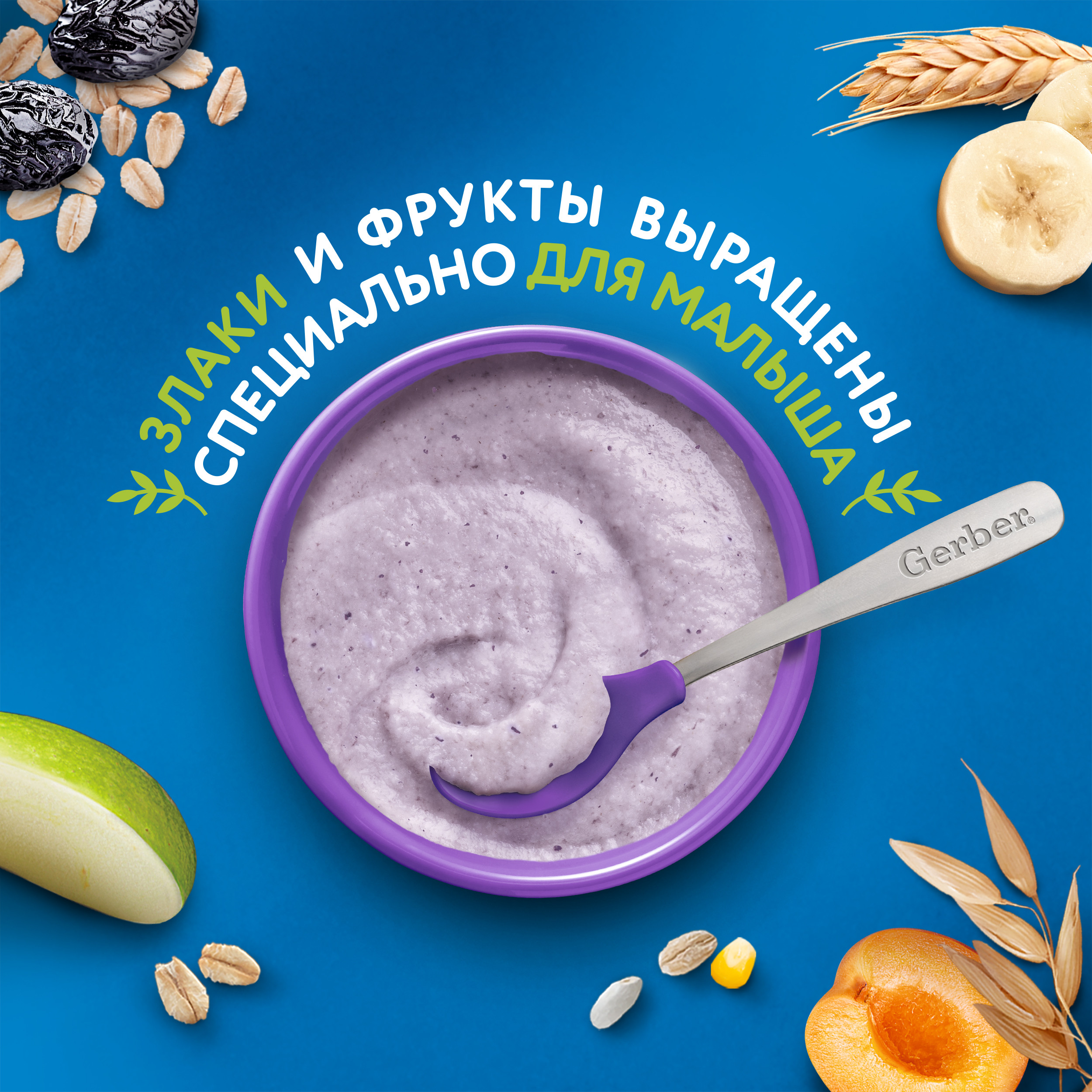 Каша молочная Gerber мультизлаковая с бананом и черникой 180г с 6месяцев - фото 3