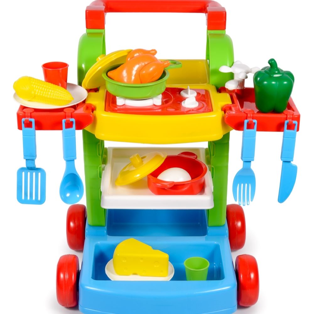 Детская кухня игровая Green Plast набор игрушечная посуда и продукты - фото 1