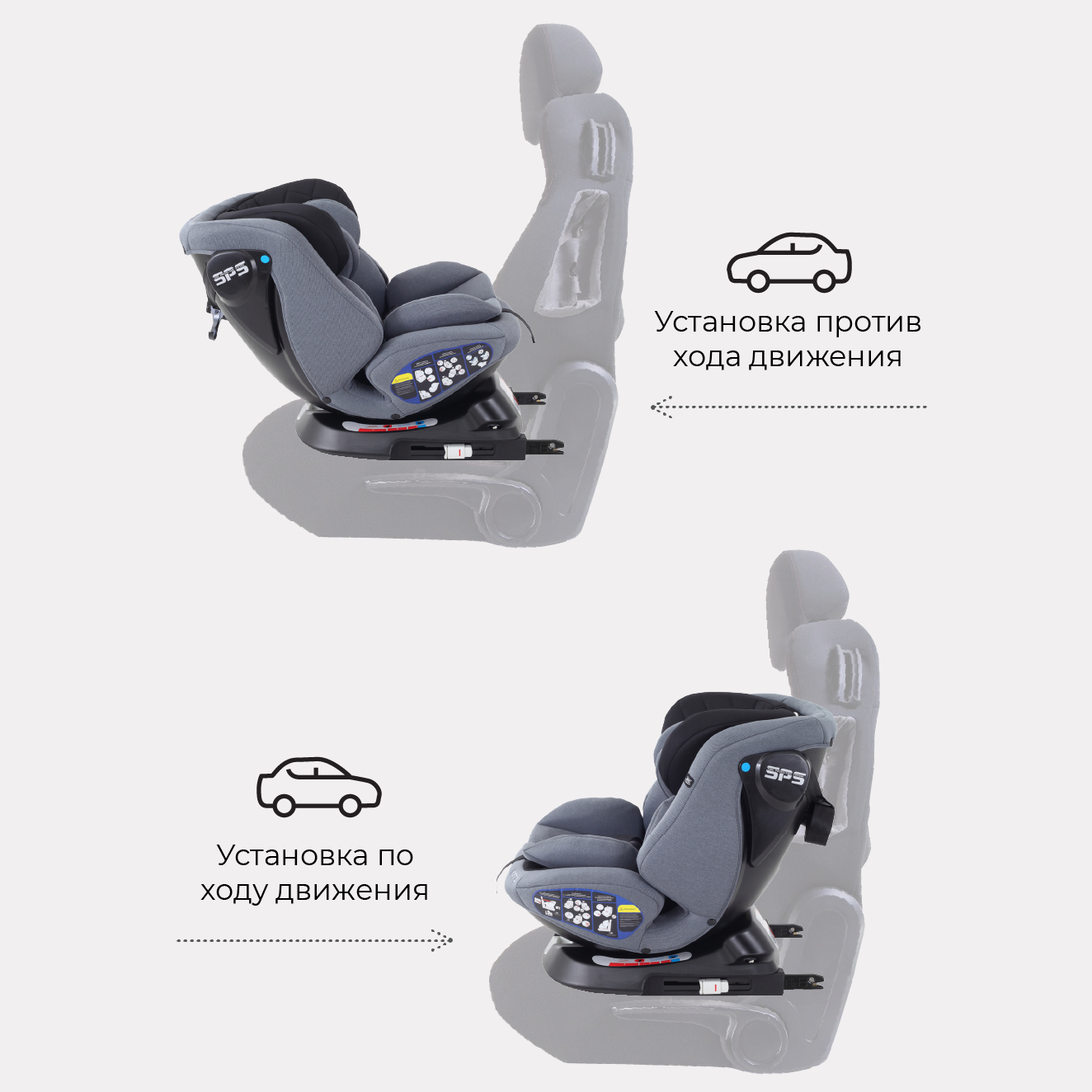 Автокресло детское Rant UB619 NITRO isofix Grey Black группа 0+-1-2-3. 0-36 кг - фото 4