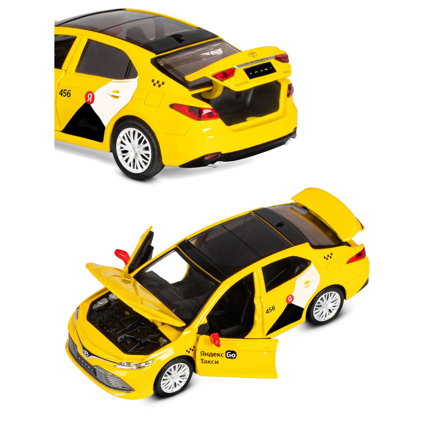Машинка металлическая Яндекс GO игрушка детская Toyota Camry цвет желтый Озвучено Алисой JB1251482 - фото 10