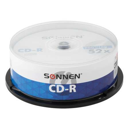 Диск для записи Sonnen CD-R 700Mb 52x Cake Box 25шт