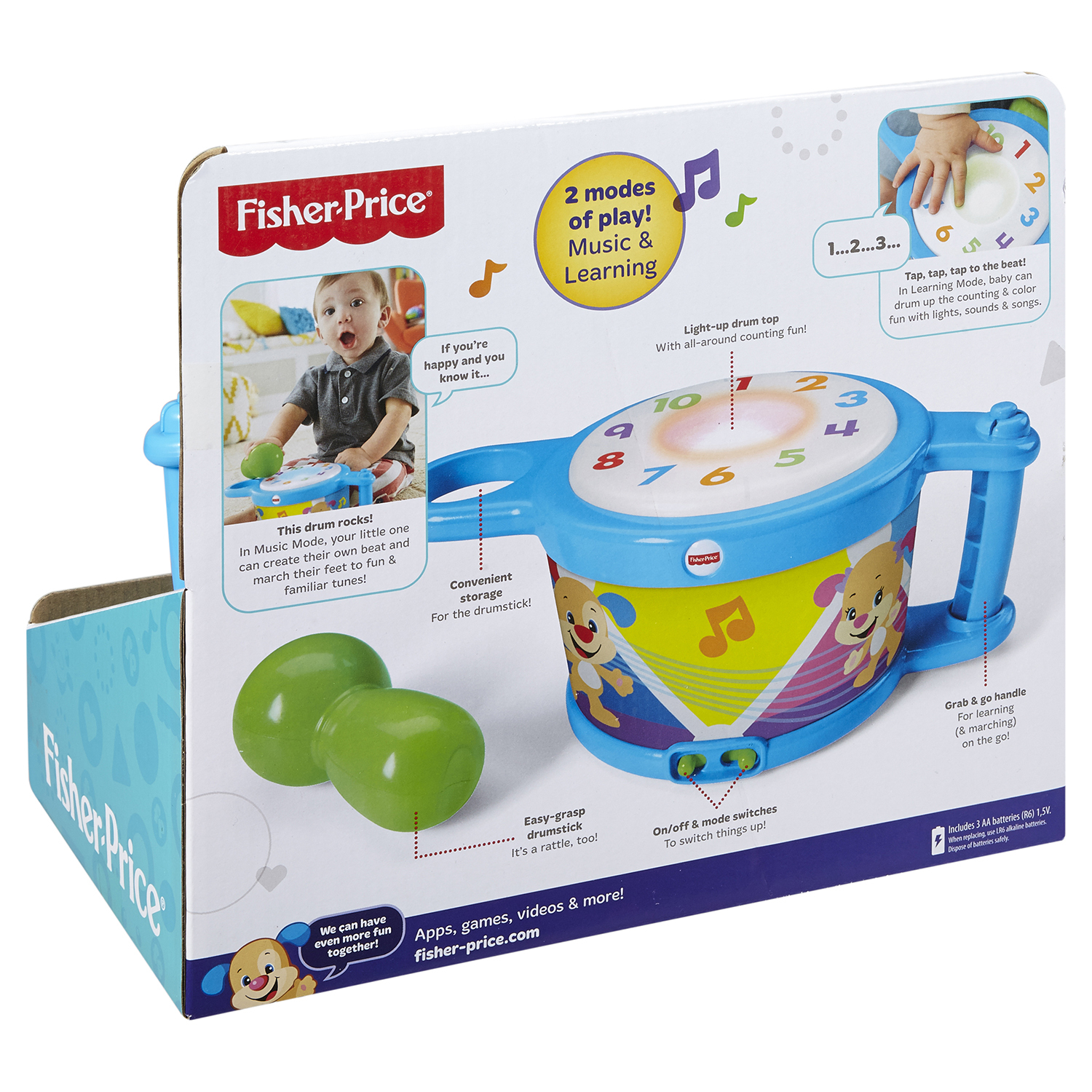 Музыкальная игрушка Fisher Price Умный барабан - фото 3