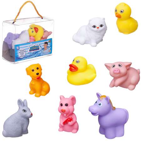 Резиновые игрушки для ванной ABtoys Набор 8 предметов в сумке
