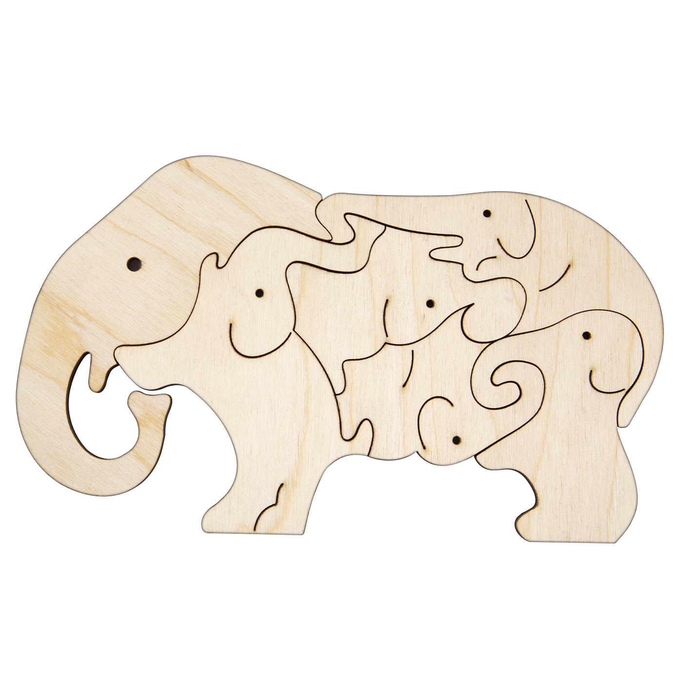 Деревянный пазл mObility слон 20*11 - фото 1