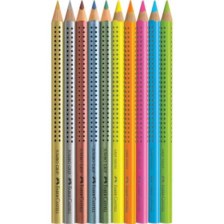 Карандаши цветные Faber Castell Jumbo Grip Neon+Metallic 10 цветов