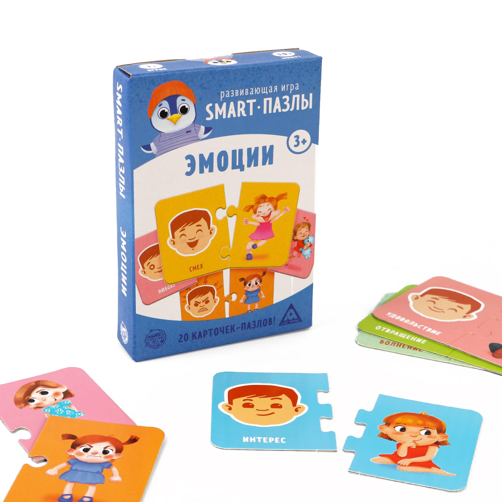 Развивающая игра Лас Играс «Smart-пазлы. Эмоции». 20 карточек - фото 2