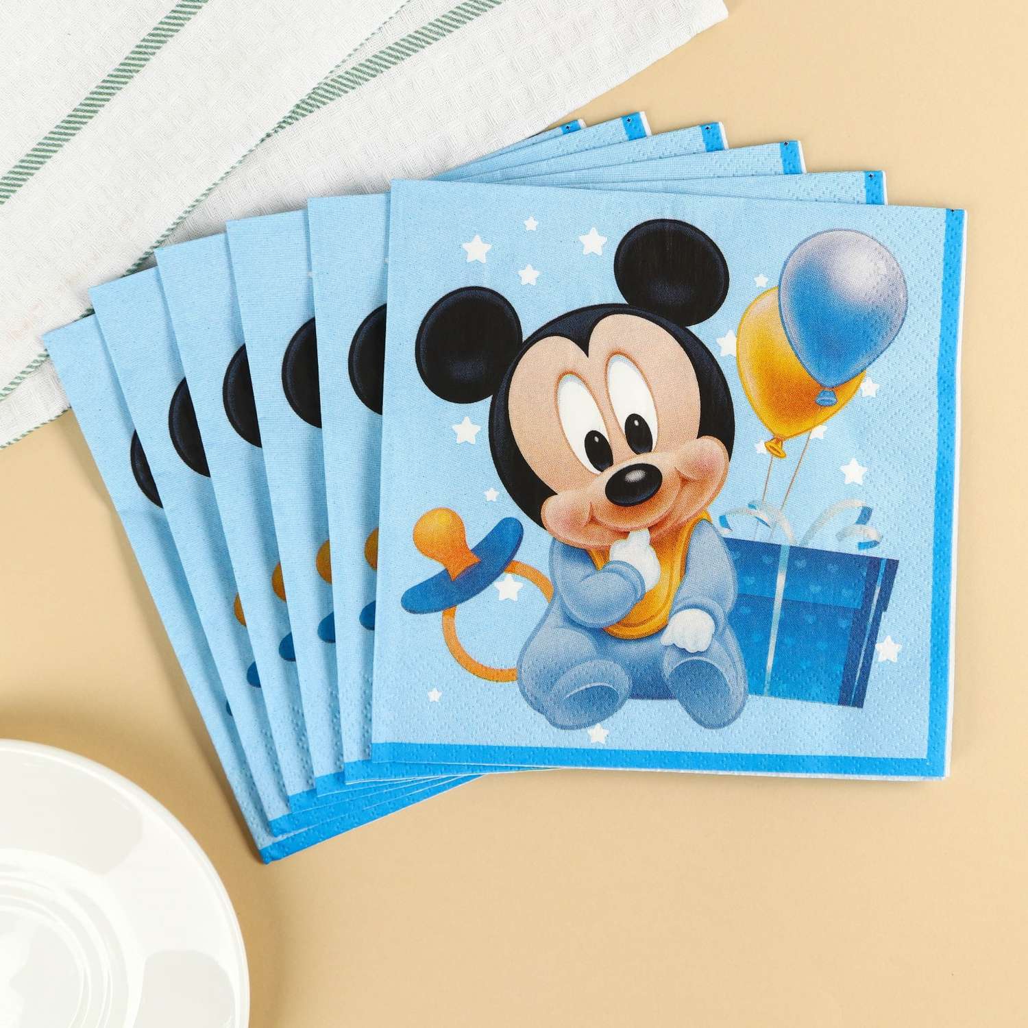 Салфетки бумажные Disney Микки Маус 33х33 см 20 шт. 3-х слойные - фото 1