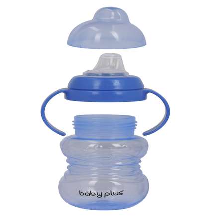 Бутылочка для кормления Baby Plus с ручками и соской BP5076-A 275 мл синяя