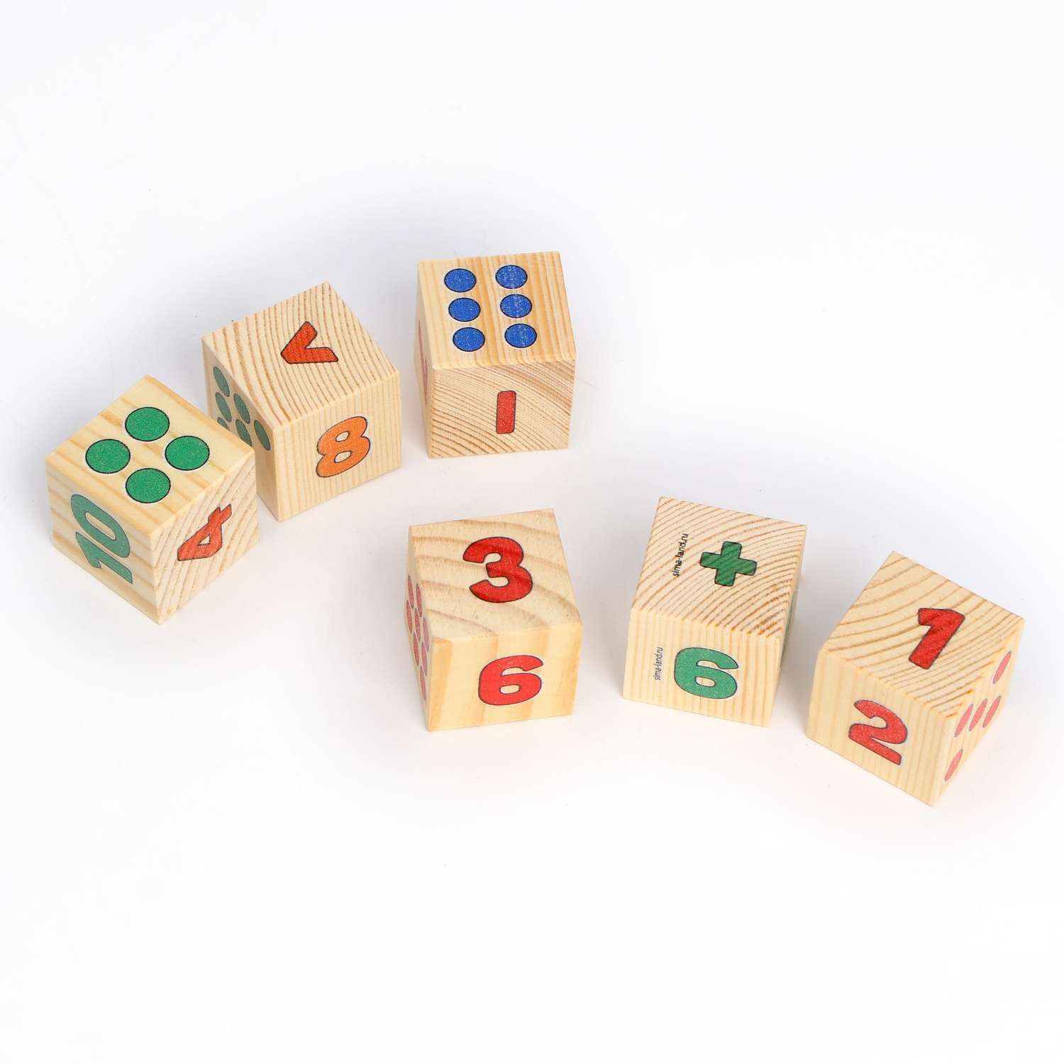 Кубики Лесная мастерская «Учим цифры» из натурального дерева - фото 3