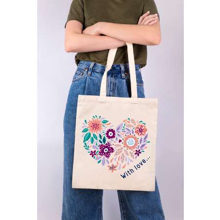 Раскраска на сумке Фрея RWCB-001 «Цветочное сердце» 40 х 35 см