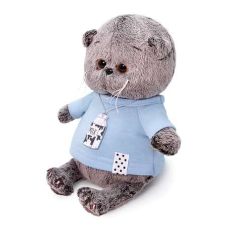 Мягкая игрушка BUDI BASA Кот Басик BABY в голубой футболке 20 см BB004