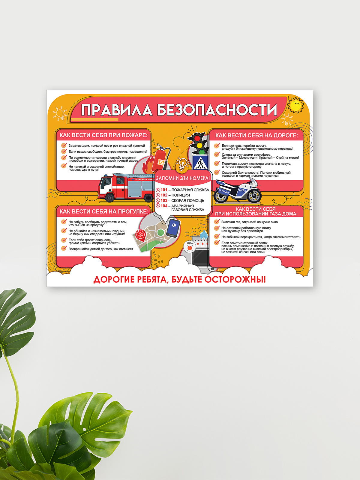 Плакат HAPPY правила безопасности оформление класса