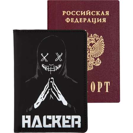 Обложка для паспорта deVENTE Hacker черная