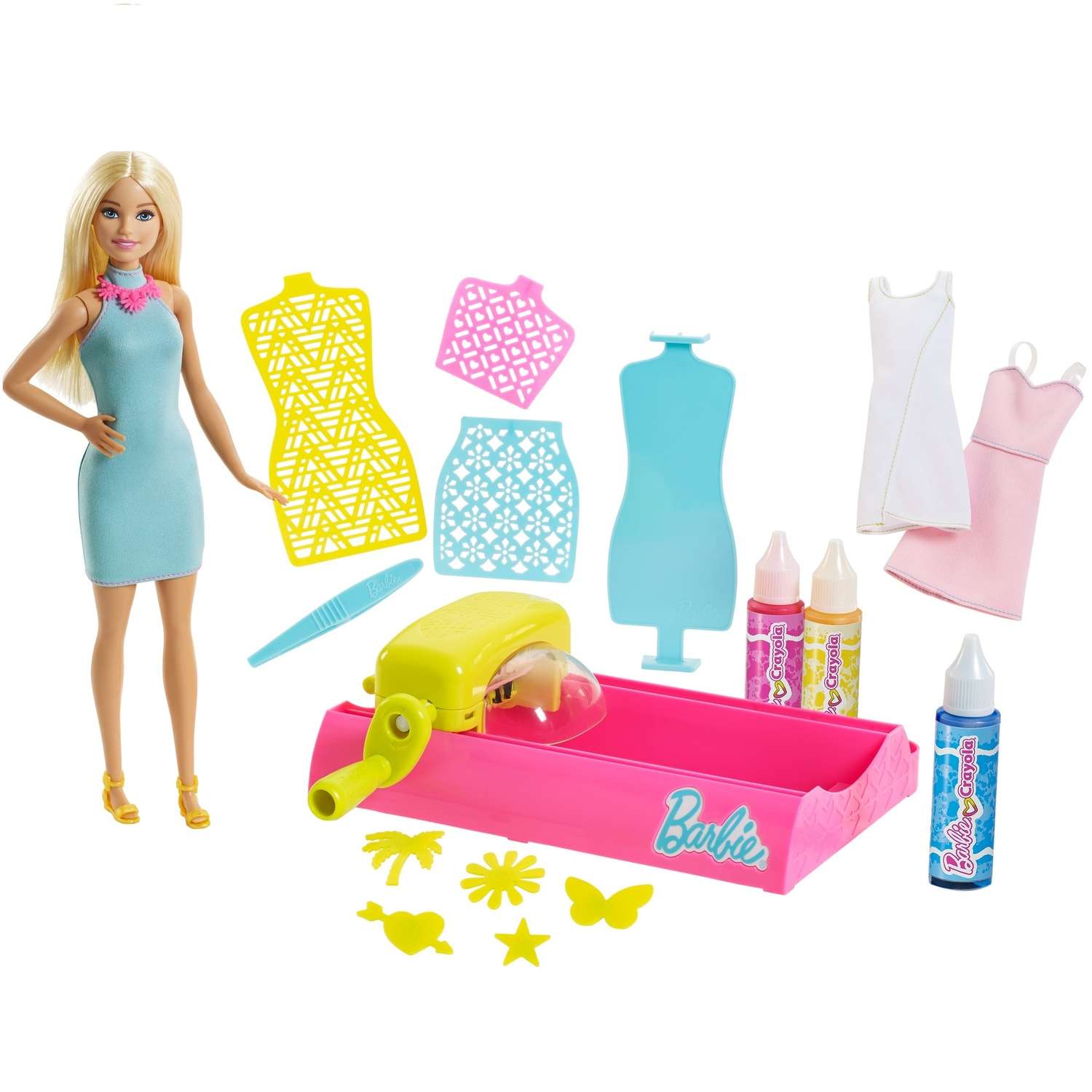 Набор Barbie Для создания цветных нарядов и кукла FPW10 FPW09 - фото 1