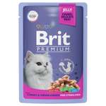 Корм для кошек Brit 85г Premium индейка с сыром в желе