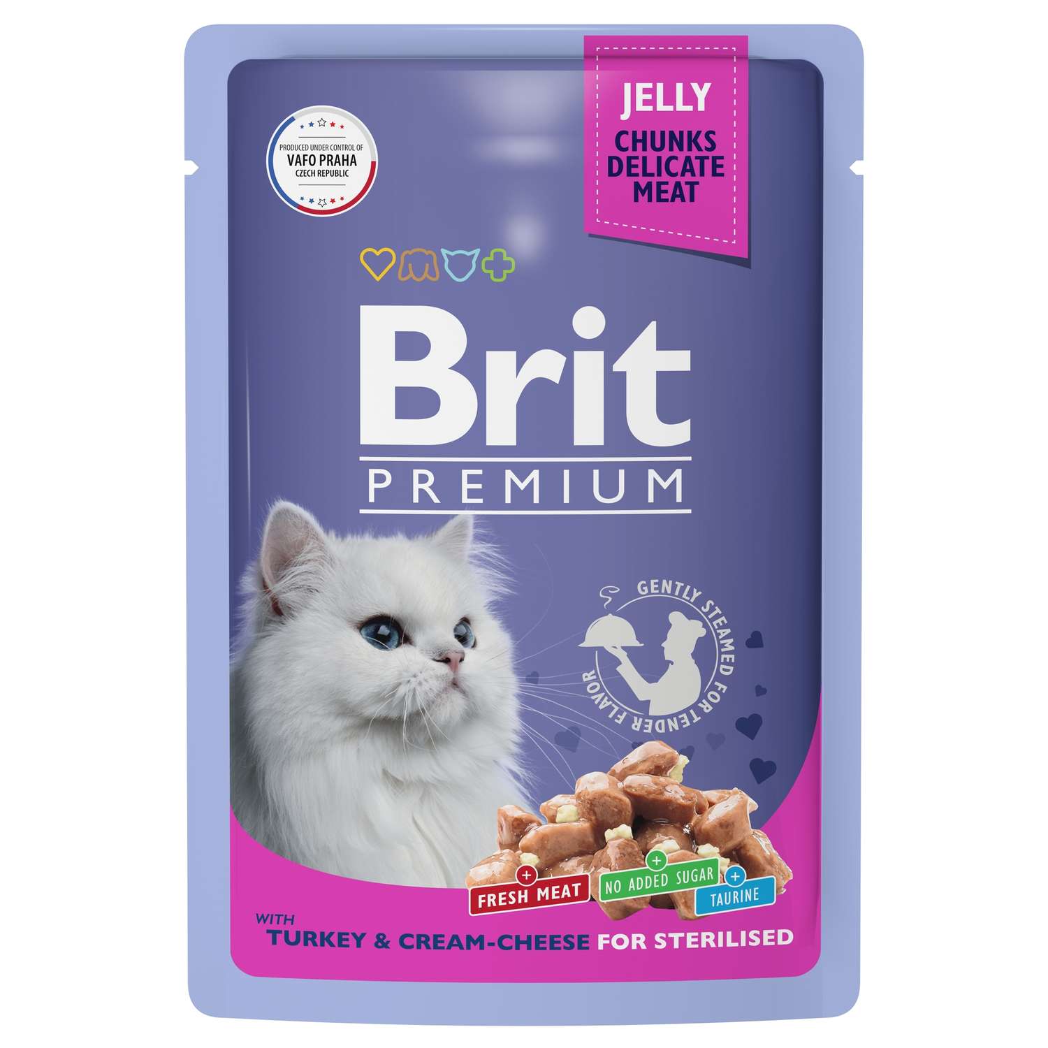 Корм для кошек Brit 85г Premium индейка с сыром в желе - фото 1