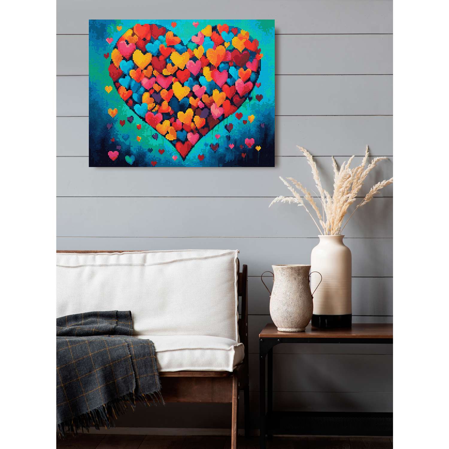 Алмазная мозаика Art on Canvas холст на подрамнике 40х50 см Сердце - фото 3