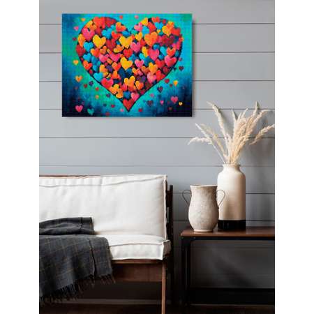 Алмазная мозаика Art on Canvas холст на подрамнике 40х50 см Сердце
