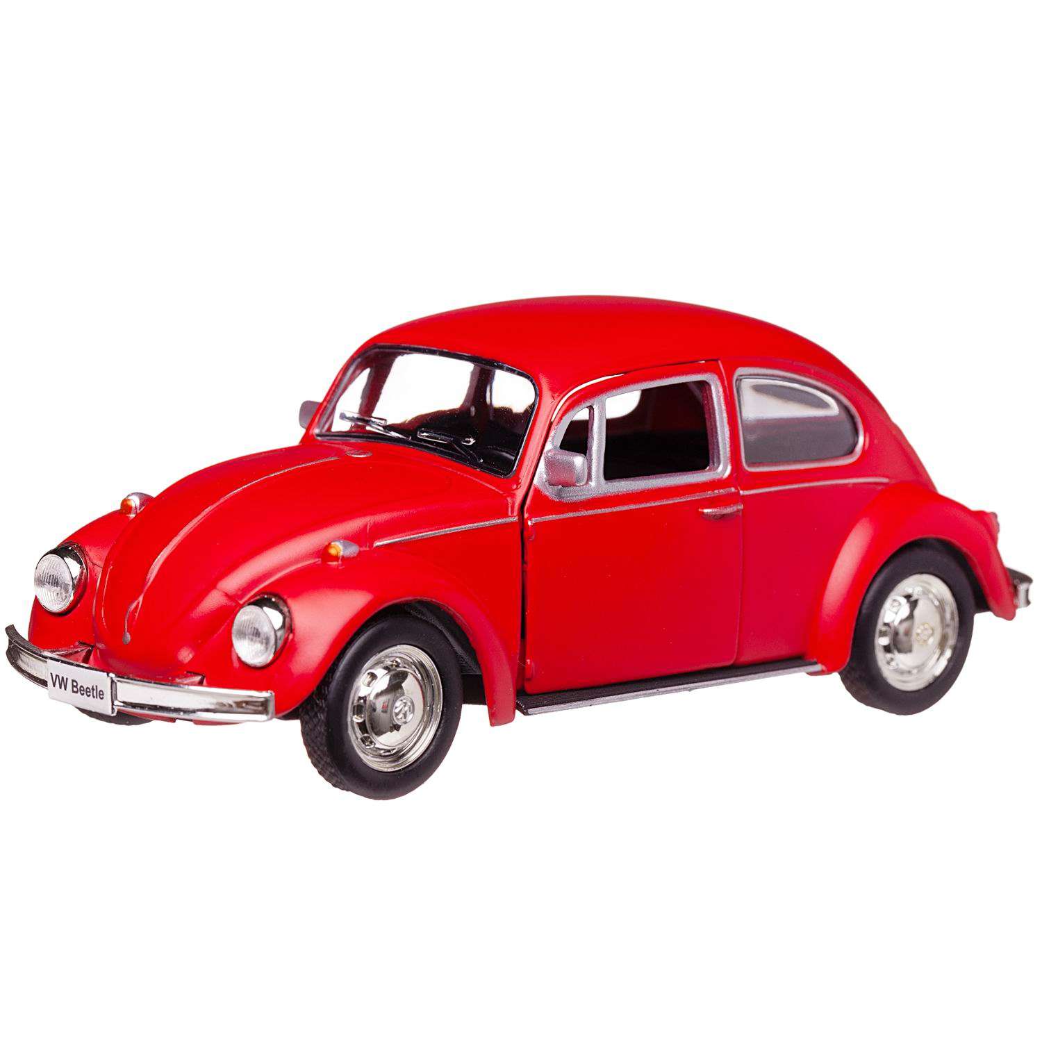 Машина металлическая Uni-Fortune Volkswagen Beetle 1967 красный матовый цвет двери открываются 554017M(A) - фото 1