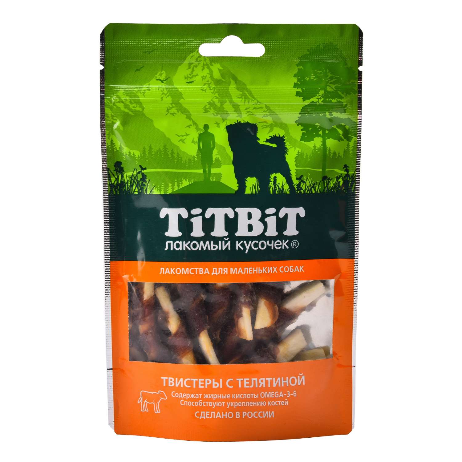 Лакомства для собак TITBIT мелких пород Твистеры с телятиной 50г - фото 1