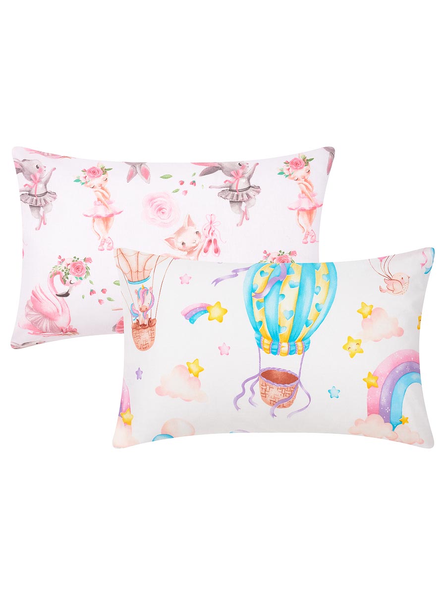 Наволочки Lemony kids Rainbow 40*60 поплин 2 шт. Розовый - фото 1