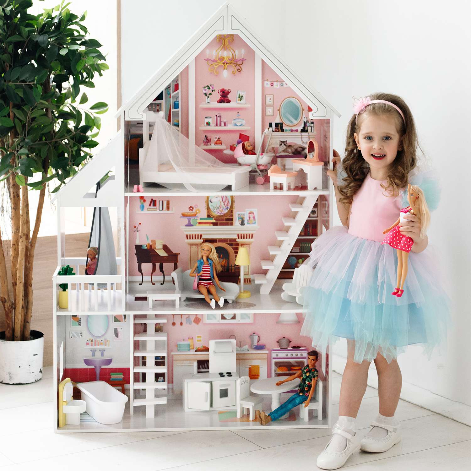 Кукольный домик PAREMO Стейси Авенью с мебелью 15 предметов PD320-07 - фото 1