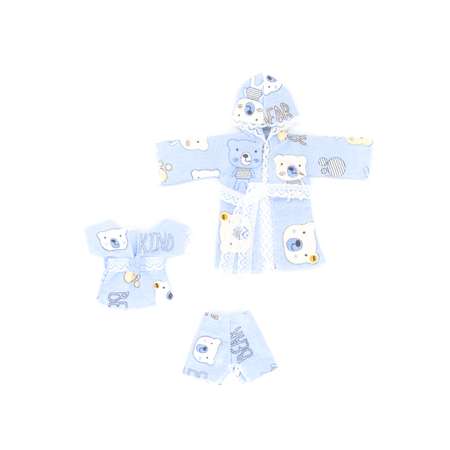 Комплект одежды МОДНИЦА для куклы 29 см из фланели голубой