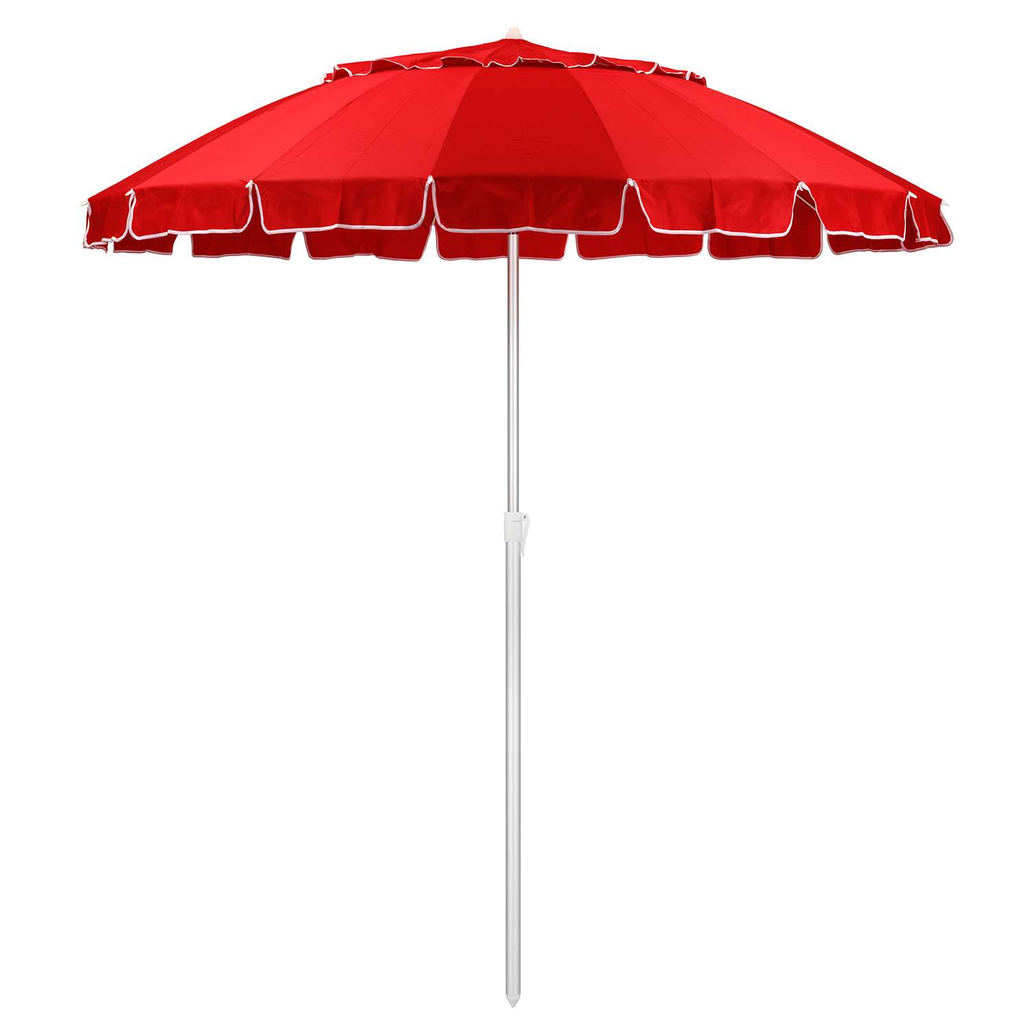 Зонт пляжный BABY STYLE большой с клапаном и наклоном 2.5 м ткань наклон в чехле красный - фото 2