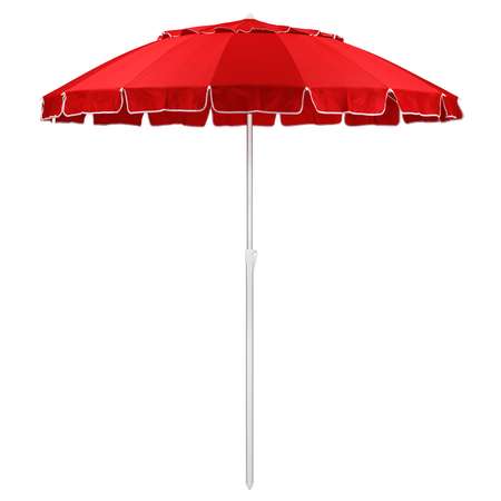 Зонт пляжный BABY STYLE большой с клапаном и наклоном 2.5 м ткань наклон в чехле красный
