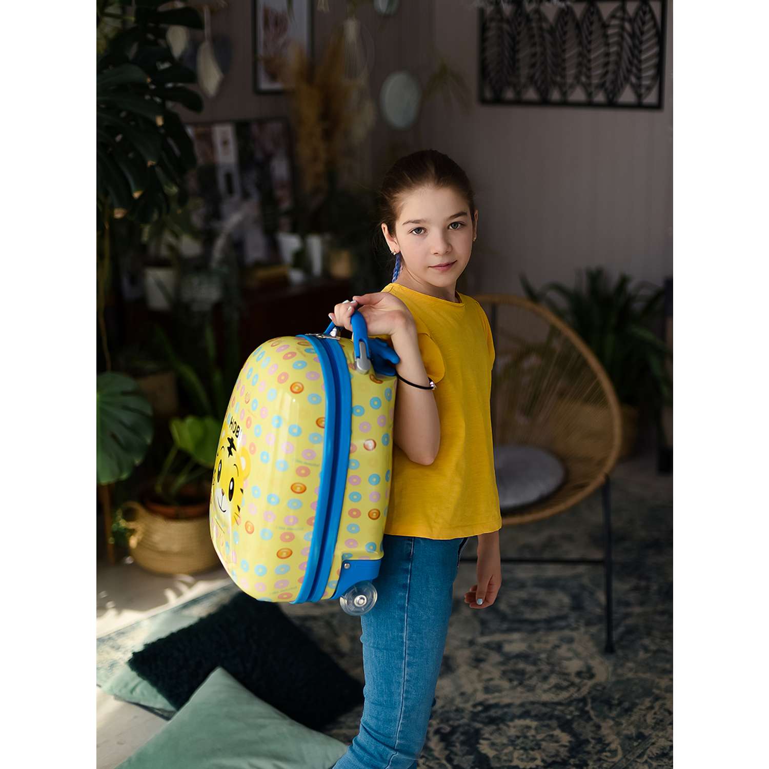 Дорожный комплект LATS Чемодан ручная кладь + дошкольный рюкзак для детей Пончик - фото 15