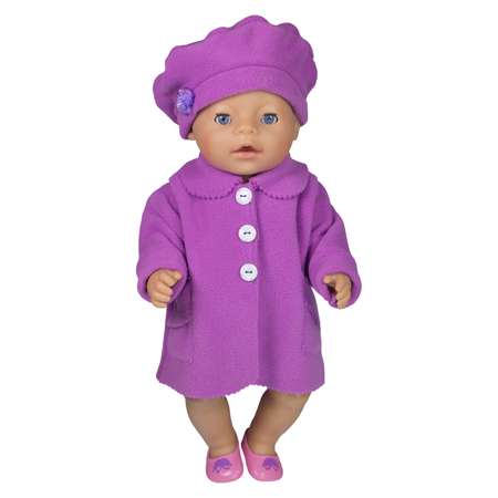 Пальто для куклы Модница с беретом в ассортименте 6119