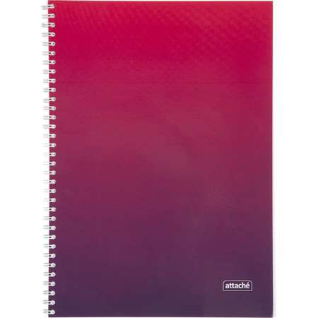Тетрадь общая Attache А4 96л Градиент Малиновый клетка 65г греб УФ-лак 2 штуки