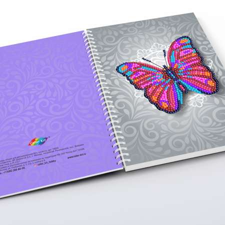 Алмазная мозаика Color Kit тетрадь со стразами Бабочка клетка 48 листов