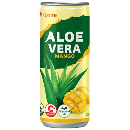 Напиток безалкогольный Lotte Aloe Vera негазированный манго 0.24л