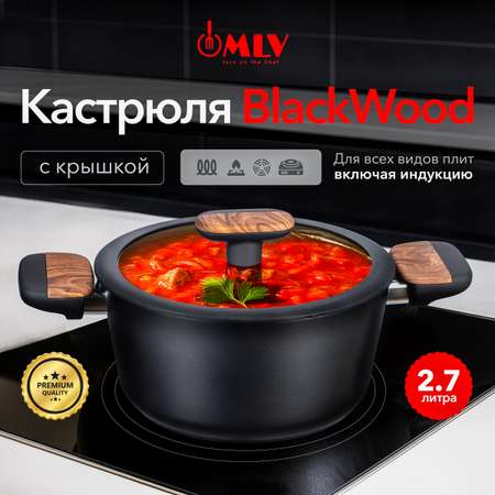 Кастрюля со стеклянной крышкой Moulin Villa Blackwood 2,7 литра