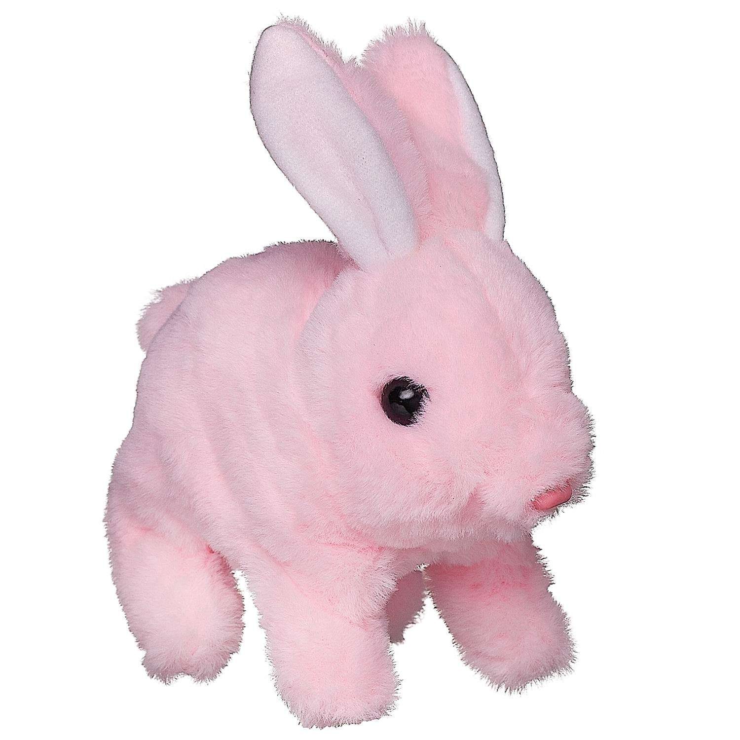 Мягкая игрушка ABTOYS Счастливые друзья кролик розовый движение звук - фото 3
