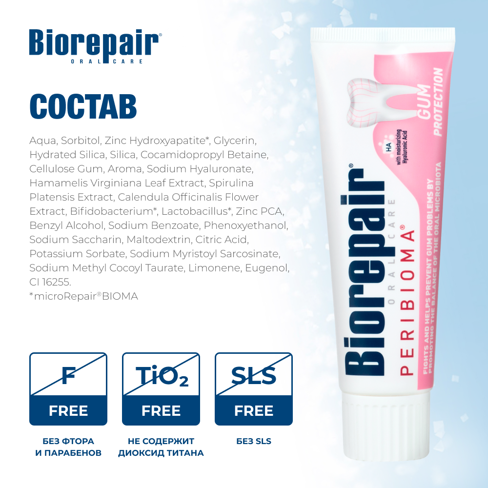 Зубная паста Biorepair Peribioma Gum Protection для защиты десен - фото 5