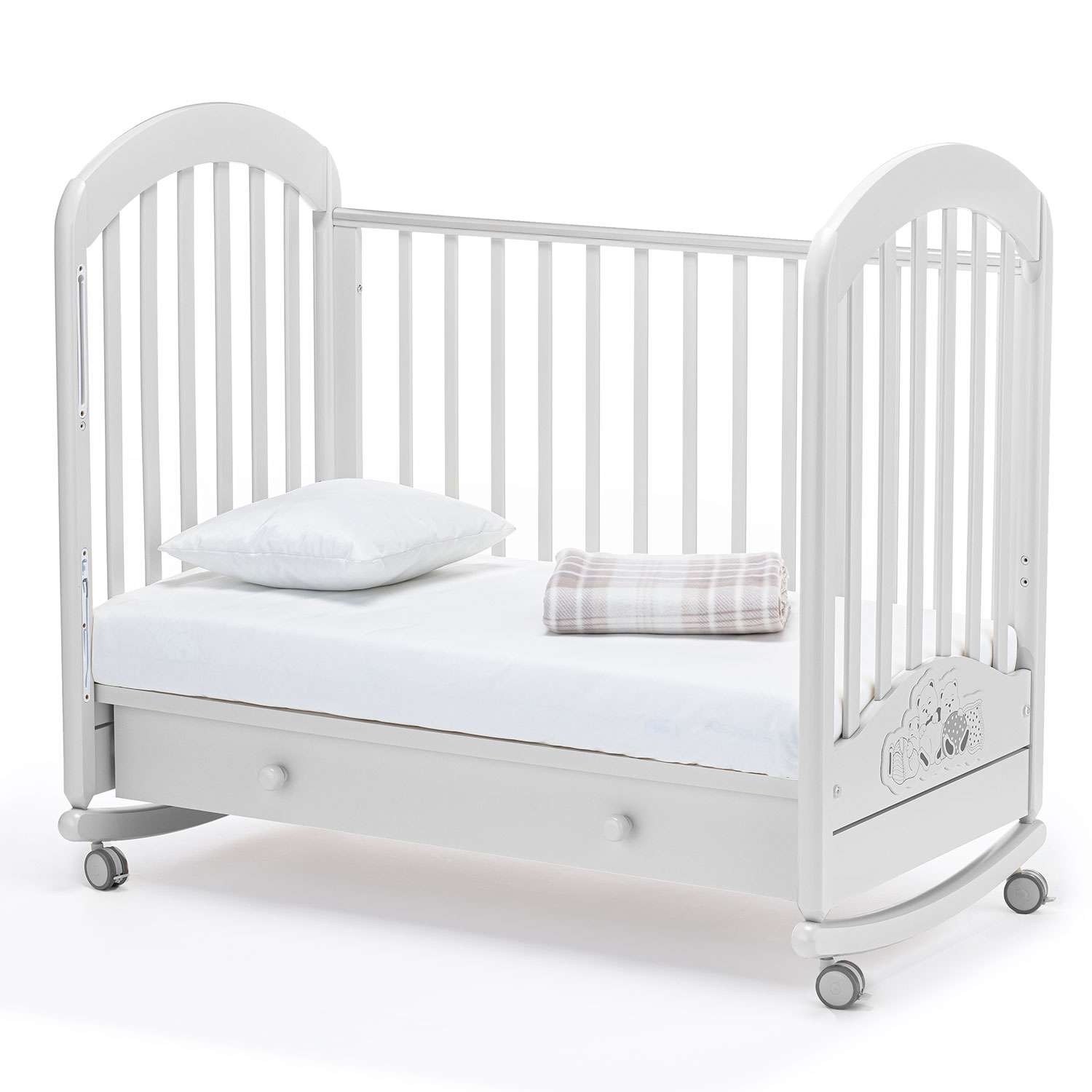 Детская кроватка Nuovita прямоугольная, без маятника (белый) - фото 12