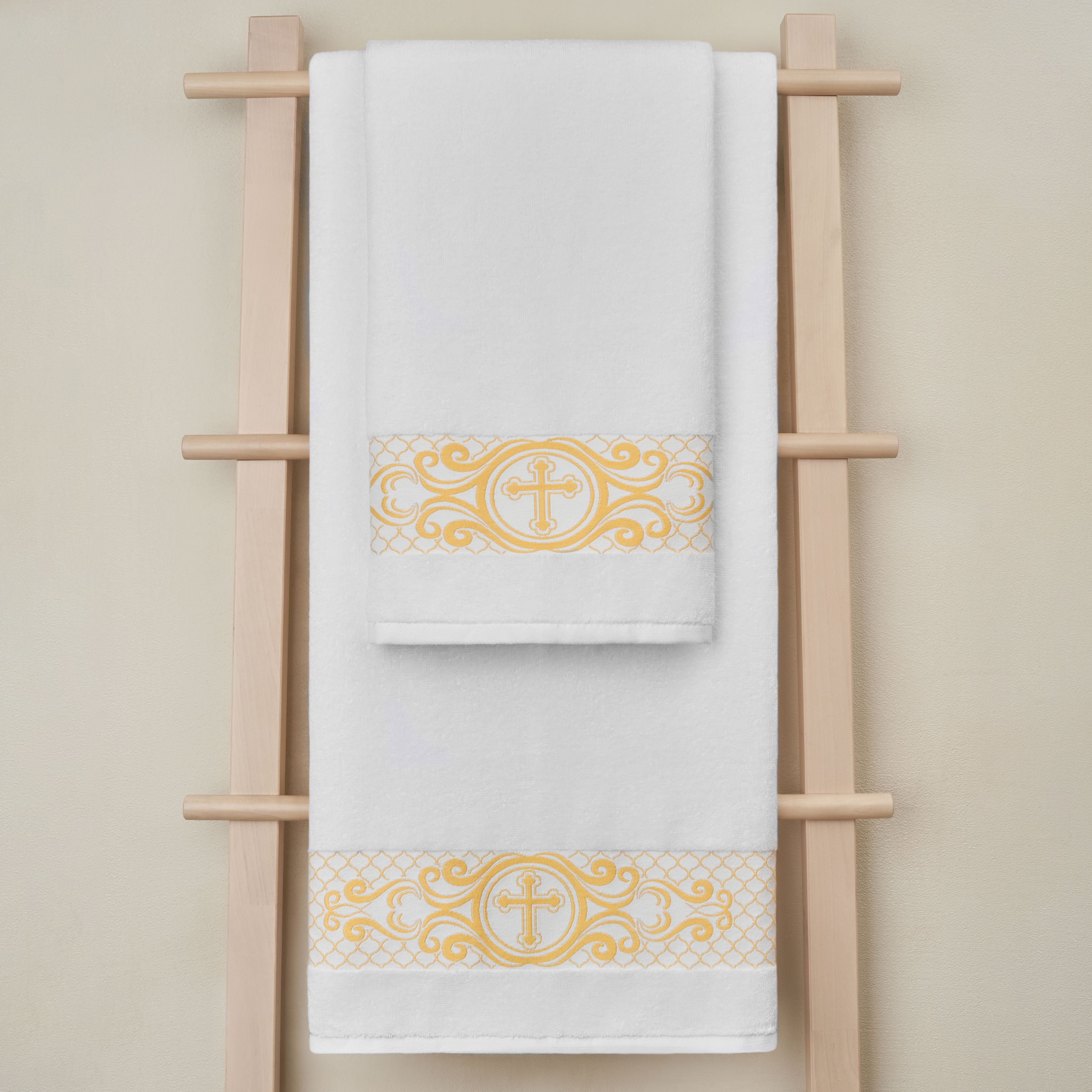 Полотенце Arya Home Collection крестильное махровое 50x90 с вышивкой - фото 3